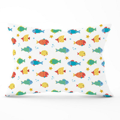 Warren Reed Designer Swimming Fish Cushions 33Cm X 48Cm