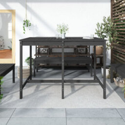 Berkfield Garden Table Grey 159.5X82.5X110 Cm Solid Wood Pine - thumbnail 3