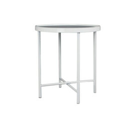 Aspect Furniture Alario Mirror Top Round Side/end Table/lamp Table-White - thumbnail 3