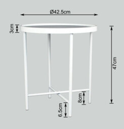 Aspect Furniture Alario Mirror Top Round Side/end Table/lamp Table-White - thumbnail 4