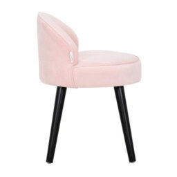 Living And Home Light Pink Velvet Upholstered Dressing Table Stool With Black Rubberwood Legs W 490 X D 490 X H 680 mm - thumbnail 3