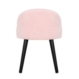 Living And Home Light Pink Velvet Upholstered Dressing Table Stool With Black Rubberwood Legs W 490 X D 490 X H 680 mm - thumbnail 4