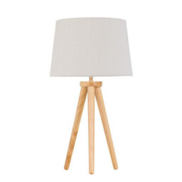 First Choice Lighting Set Of 2 Light Oak Table Lamp Bedside Lights With Natural Linen Shades - thumbnail 2