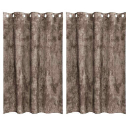 Berkfield Curtain With Curtains 2 Pcs Cappuccino 175 X 140 Cm Velvet - thumbnail 2