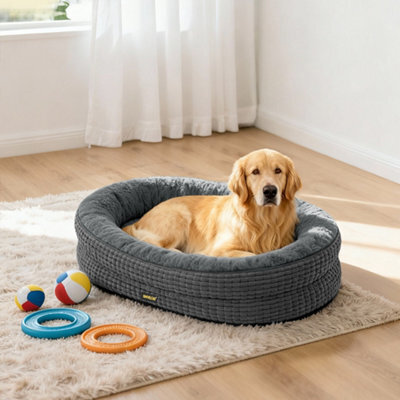 Skylos Orthopedic Plush Dog Bed Soft Washable Pet Bed Grey Cosy Cushion Xxl - image 1