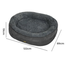 Skylos Orthopedic Plush Dog Bed Soft Washable Pet Bed Grey Cosy Cushion Xxl - thumbnail 4