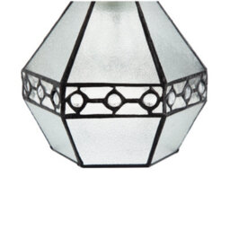 Happy Homewares Industrial Style Pendant Light Shade With Frosted Glass And Clear Gems - thumbnail 3