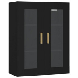 Berkfield Hanging Wall Cabinet Black 69.5X34X90 Cm - thumbnail 2