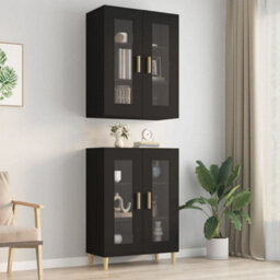 Berkfield Hanging Wall Cabinet Black 69.5X34X90 Cm - thumbnail 1