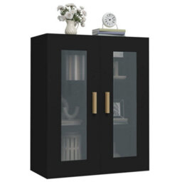 Berkfield Hanging Wall Cabinet Black 69.5X34X90 Cm - thumbnail 6