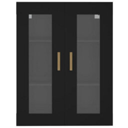 Berkfield Hanging Wall Cabinet Black 69.5X34X90 Cm - thumbnail 3
