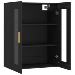 Berkfield Hanging Wall Cabinet Black 69.5X34X90 Cm - thumbnail 5