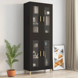 Berkfield Hanging Wall Cabinet Black 69.5X34X90 Cm - thumbnail 9