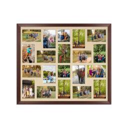 AK Frames 80X70Cm Rose Wood Classic Multi Photo Frame With Ivory Mount - Holds 20 Apertures (18X) 6X4, (2X) 4X4 Photos - thumbnail 1