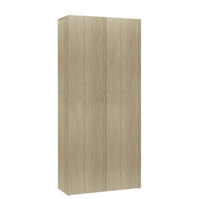 Vidaxl Shoe Cabinet Sonoma Oak 80X35.5X180 Cm Engineered Wood - image 1