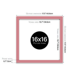 16X16 Pink Picture Frame (40.6 X 40.6Cm) Poster, Photo, Artwork, Gallery Wall Or Print - thumbnail 3