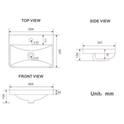 Affine Bathroom Cloakroom Vanity Unit Countertop Wash Basin Wall Hung Wood 500mm - thumbnail 7