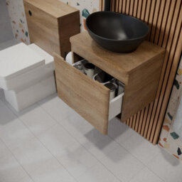 Affine Bathroom Cloakroom Vanity Unit Countertop Wash Basin Wall Hung Wood 500mm - thumbnail 2