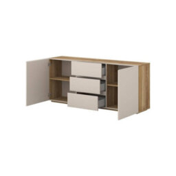 Arte Criss 150Cm Sideboard Cabinet - Cashmere & Oak Mauvella, Compact Storage With Soft Modern Character - thumbnail 6