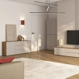 Arte Criss 150Cm Sideboard Cabinet - Cashmere & Oak Mauvella, Compact Storage With Soft Modern Character - thumbnail 2
