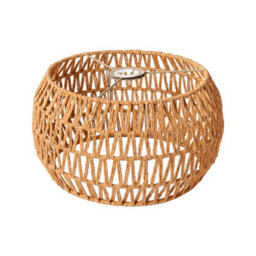 Emitto Lamp Shade Boho Paper Rope Light Shade Metal Frame Bedroom Yellow - thumbnail 3