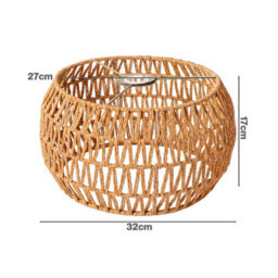 Emitto Lamp Shade Boho Paper Rope Light Shade Metal Frame Bedroom Yellow - thumbnail 4