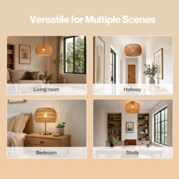 Emitto Lamp Shade Boho Paper Rope Light Shade Metal Frame Bedroom Yellow - thumbnail 8