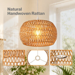 Emitto Lamp Shade Boho Paper Rope Light Shade Metal Frame Bedroom Yellow - thumbnail 6