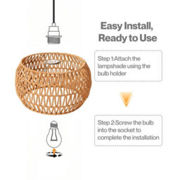 Emitto Lamp Shade Boho Paper Rope Light Shade Metal Frame Bedroom Yellow - thumbnail 9
