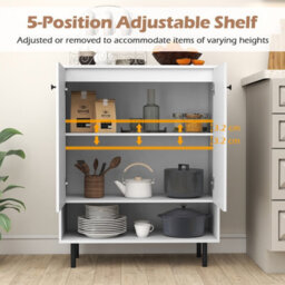 Gainoom Home White Sideboard Buffet Cabinet 2-Door Kitchen Storage Cabinet - thumbnail 7