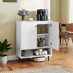 Gainoom Home White Sideboard Buffet Cabinet 2-Door Kitchen Storage Cabinet - thumbnail 3