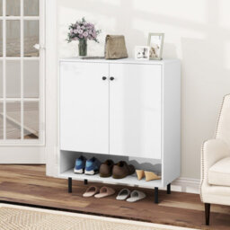 Gainoom Home White Sideboard Buffet Cabinet 2-Door Kitchen Storage Cabinet - thumbnail 4