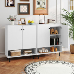 Gainoom Home White Sideboard Buffet Cabinet 2-Door Kitchen Storage Cabinet - thumbnail 5
