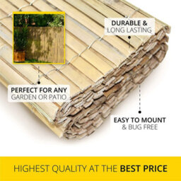 Abaseen 1.2M X 3M Bamboo Slat Natural Screen Garden Fence - thumbnail 3