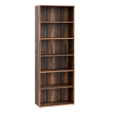 Furniture To Go Essential Wide 5 Shelf Bookcase In Vintage Oak - image 1