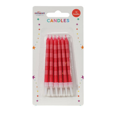 Straight Stripes Candles Pinks Pack Of 18 - image 1