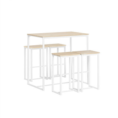 Sobuy Ogt15-Nw, Bar Set-1 Bar Table And 4 Stools, Home Kitchen Breakfast Bar Set Furniture Dining Set,w100Xd60Xh96 - image 1