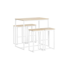 Sobuy Ogt15-Nw, Bar Set-1 Bar Table And 4 Stools, Home Kitchen Breakfast Bar Set Furniture Dining Set,w100Xd60Xh96 - thumbnail 1