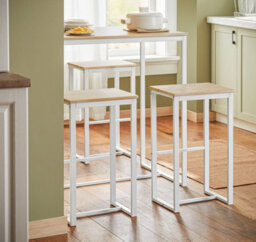 Sobuy Ogt15-Nw, Bar Set-1 Bar Table And 4 Stools, Home Kitchen Breakfast Bar Set Furniture Dining Set,w100Xd60Xh96 - thumbnail 6