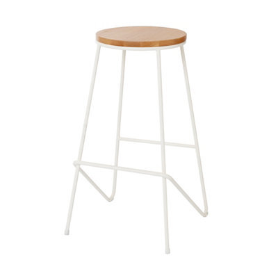 Maloux Black Bar Stool GoodHome Maloux Natural Bar Stool By B&Q