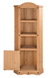 Mercers Furniture Corona Corner Display Unit 1 Door Bookcase Solid Pine With Mexican Styling - thumbnail 3