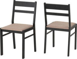 Seconique Radley Dining Set In Black And Oak 4 Chairs With Oat Fabric Seats - thumbnail 6