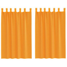 Berkfield Durable Voile Curtains With Loops 2 Pcs Orange 140X175 Cm - thumbnail 1
