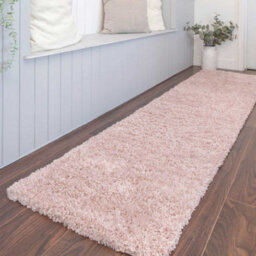 Loomed Super Soft Blush Pink Shaggy Runner Rug 60X240Cm - thumbnail 1