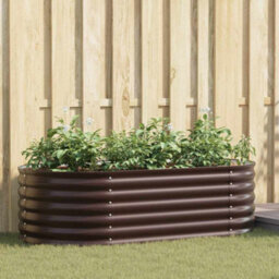 Berkfield Garden Raised Bed Brown 160 X 80 X 44 Cm Steel - thumbnail 1