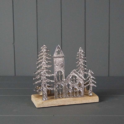 Four Candle Satchville Metal Townscape Tealight Holder - image 1