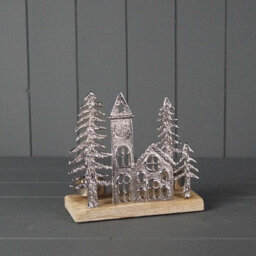 Four Candle Satchville Metal Townscape Tealight Holder