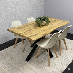 Kosy Koala Modern Dining Set With 4 Cream Plastic Chairs With Faux Leather Seats Kitchen Dining Furniture