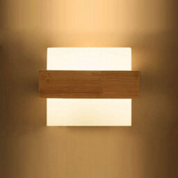 Wall Light Retro Wooden 3 Color Light E27 Wall Light Frosted Glass