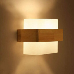 Wall Light Retro Wooden 3 Color Light E27 Wall Light Frosted Glass - thumbnail 5